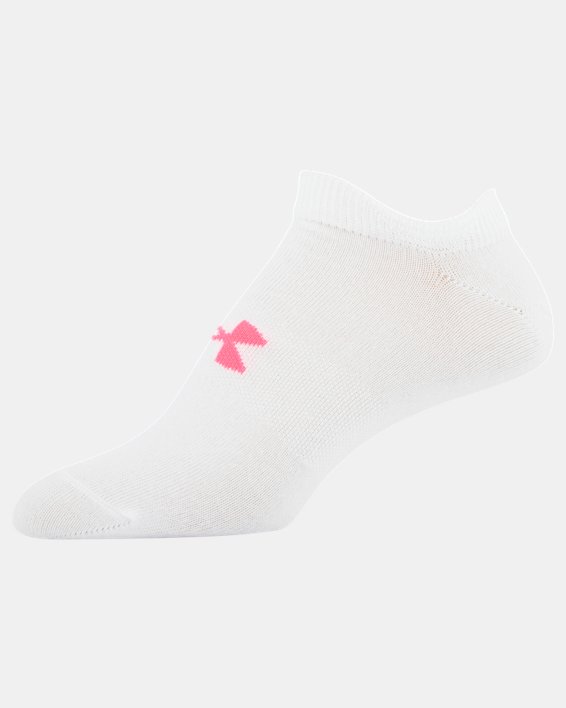 Women's UA Essential No Show – 6-Pack Socks, White, pdpMainDesktop image number 1
